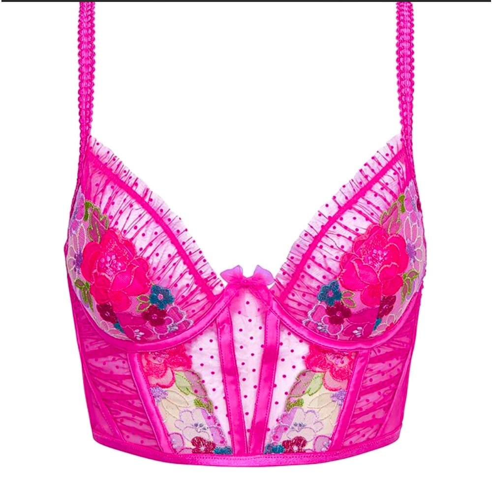 For Love & Lemons Underwire Bustier Floral Pink